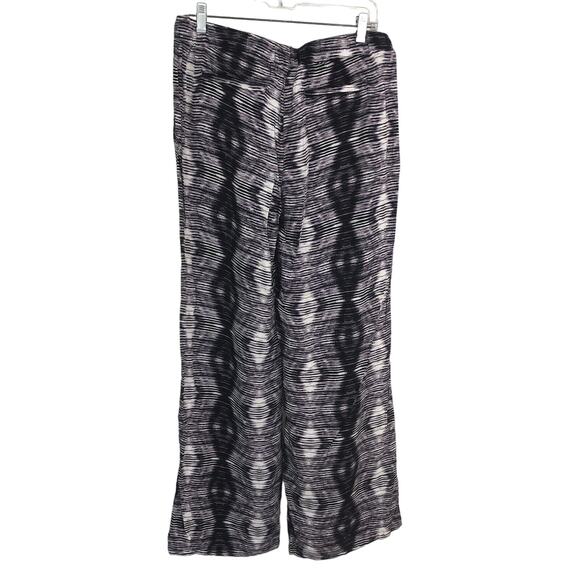 Democracy Casual Wide Leg Soft Pants Geometric Motif Drawstring Waist Size Large - Picture 2 of 10